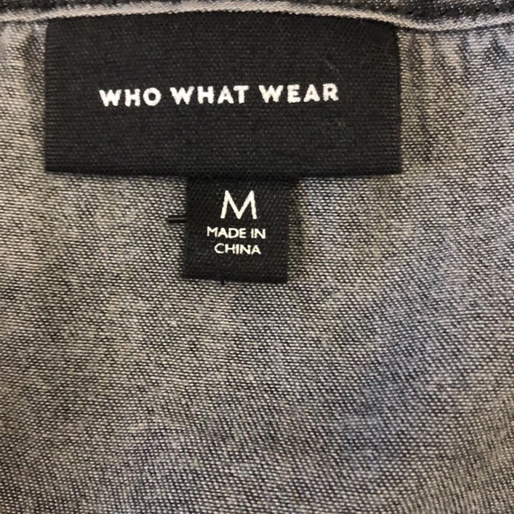 Who What Wear M Dress Grey Denim long sleeve Wrap strap zipper pockets Excellent - Picture 2 of 15